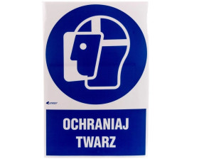 Samoprzylepna tabliczka ostrzegawcza /ochraniaj twarz z podpisem/ IM/013/1/C1/F