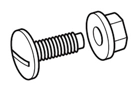 Akcesorium do rynien kablowych PVC , Nakrętka i śruba plastikowa Cablofil International