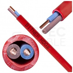 Kabel przeciwpożarowy silikonowy HDGs 2x1mm2 FE180 PH120 E90 czerwony 300/500V bezhalogenowy LSOH B2ca drut Bitner