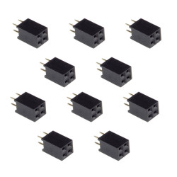 Listwa stykowa 2.54mm prosta 2x2, czarna - 10szt.