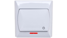 Akcent Przycisk /Światło/ Z Podświetleniem Biały Łp-5As/00