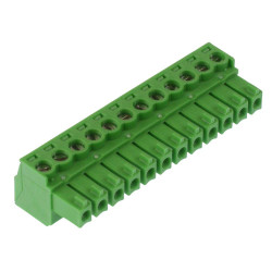 12-Way 3.81mm Right Angle Pluggable Terminal Block 8A 300V