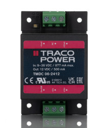 Przetwornica DC-DC, 6W, Uwe 9→ 36 V DC, Uwy 12V dc, Iwy 500mA, TRACOPOWER
