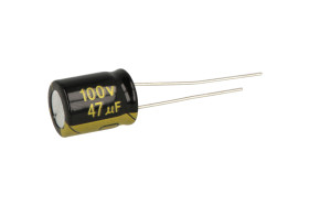 Kondensator; elektrolityczny; 47uF; 100V; TS14; TS14 47uF 100V +/-20% 10*13mm; fi 10x13mm; 5mm; przewlekany (THT); luzem; Suntan