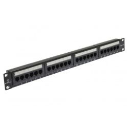 Patch panel RACK 19" kat.5e 24p UTP 1U czarny Alantec