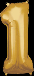 9906266 AMSCAN foil balloon, number 1, gold