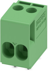 PCB terminal, 2 pole, pitch 5.08 mm, AWG 24-12, 24 A, screw connection, green, 1017491