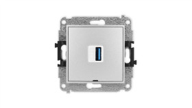 Icon Mechamizm Gniazda Pojedynczego Usb A-A 3.0, Bez Pola Opisowego Srebrny...