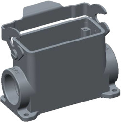 Housing, size HB16, die-cast aluminum, M32, angled, clip locking, IP65, T1650163132-000