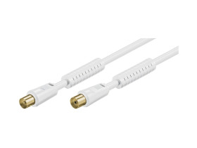 kabel antenowy, ekranowanie 100%, filtr ferrytowy, pozłacanyBiały