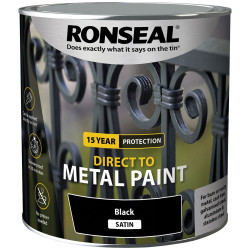 Ronseal 39213 Direct to Metal Paint Black Satin 2.5 litre