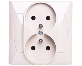 AKCENT Gniazdo podwójne z/u beżowe GP-2AZ/01