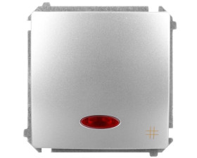 Simon Basic Łącznik krzyżowy z podświetleniem 10AX 250V, szybkozłącza, srebrny mat BMW7L.01/43