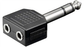 Adapter Do Słuchawek Ze Złączem Jack Aux, 6,35 Mm Na 2 X 3,5 Mm