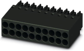 Socket header, 15 pole, pitch 2.54 mm, straight, black, 1027617