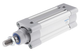 Siłownik pneumatyczny z tłoczyskiem skok: 80mm Festo Ø 50mm dwustronnego działania Action 257.8mm z amortyzacją