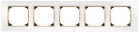 VESTRA ramka pięciokrotna IP20 biały/złoty 3875-27