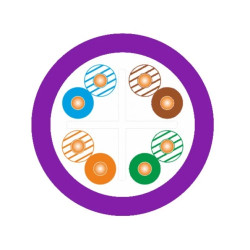Kabel UTP kat.6 U/UTP 4x2x0,57 B2ca fioletowy LSOH Alantec /500m/