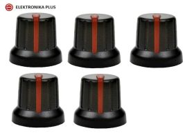 2szt. GAŁKA DO POTENCJOMETRU 6mm ZNACZNIK CZERWONY