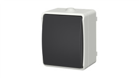 Łącznik Pojedynczy Zwierny Dzwonek Natynkowy Aqua Plus Ip54 Szaro Grafitowy...