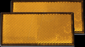 Pendant - Reflector, angular, red, set of 2