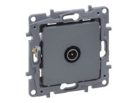 NILOE SELECTION Gniazdo antenowe TV 9,5mm męskie końcowe do instalacji typu gwiazda 1dB stal 762351 LEGRAND