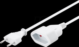 51356 European plug extension cable, 2 m, white