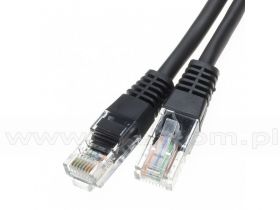 Patchcord UTP, kat5e, 2,0m, czarny