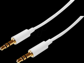 MU1MMMSWH Audio cable, 3.5-mm jack, stereo, 1.0 m, white