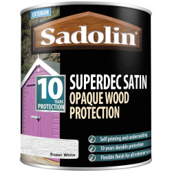 Sadolin 5028825 Superdec Opaque Wood Protection Super White Satin 1 litre