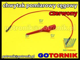 Miniaturowy chwytak pomiarowy cęgowy z przewodem | czerwony