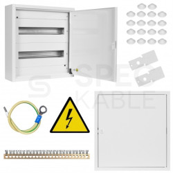 Rozdzielnica natynkowa metalowa 2x18 modułów IP30 (400V AC) 455x436x130mm drzwi pełne KOLE SYSTEMS