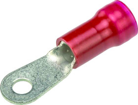 Zacisk oczkowy rozmiar przewodu 10.5mm² Ø , M4 (#8) izolowany średnica wew 11.1mm Czerwony TE Connectivity