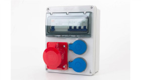 Rozdzielnica R-240 8M - Gniazda 32A 5P, 2X230v + Zabezpieczenia (Rcd 4P 40A...