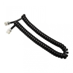 Kabel telefoniczny spiralny RJ10 4P4C 4,5m czarny słuchawkowy