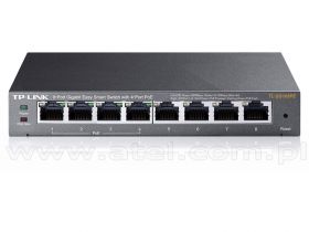 TP-Link TL-SG108PE, Switch gigabitowy, inteligentny, 8x 1Gb RJ-45, PoE, desktop