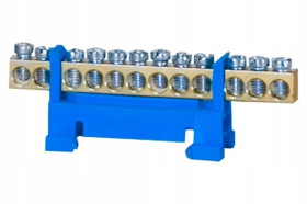 Listwa zerowa 12-modułowa niska podstawa - niebieska F2.0116