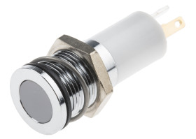 Lampka kontrolna do montażu panelowego 12V dc 14mm LED Chrom Końcówka lutownicza RS PRO