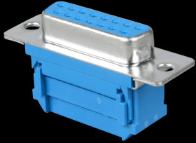D-SUB female connector, 15-pin, ribbon cable, without insulator