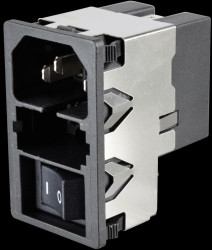 KM1.1161.11 Plug, fuse, power switch 6 A, with filter