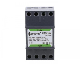 Transformator 1-fazowy modułowy bezpieczeństwa PSS 16N 230/ 12V 1,33A, na szynę DIN, IP20, Ta 40, 16012-9894