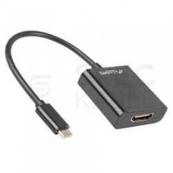 Adapter USB 3.1 typ-C -> HDMI Full HD (wtyk / gniazdo) czarny 15cm LANBERG