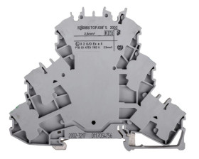 Złączka szynowa 3-piętrowa 2,5mm2 szara PE/N/L 2002-3217 TOPJOBS