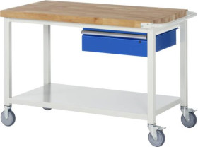 Stół Warsztatowy, Mobilny RAU 05 8001A6-127B4S.11, (S x W x G) 1250 x 880 x 700 mm