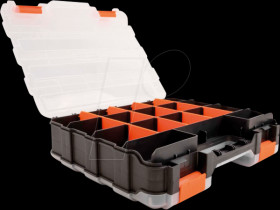 18417 Assortment box with 34 compartments, 320 x 270 x 80 mm, orange/b