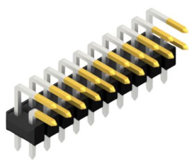 Pin header, 20 pole, pitch 2.54 mm, angled, black, 10058030