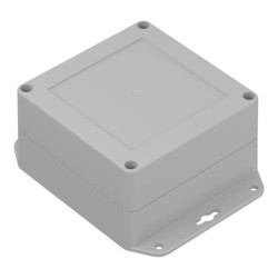 ZP105.105.60UJp TM ABS-PC - Obudowa plastikowa ZP105.105.60u jasny dół z uszami - bezbarwna góra z tulejkami mosiężnymi ABS-PC