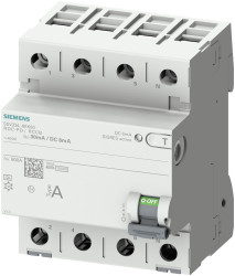 RCCB, Typ F, 4-biegunowy, 40A, 30mA, Siemens SENTRON 400V
