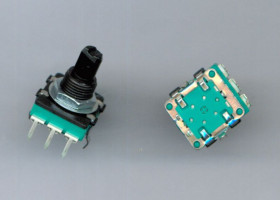 ENKODER EC16 24 IMPULSY L=15mm OŚ ŚCIĘTA, Z PRZYCISKIEM (ENK1708)