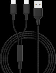 SMRTER_HYDRA_DUO_C_BK Charging cable, USB -> 2x Type C, black